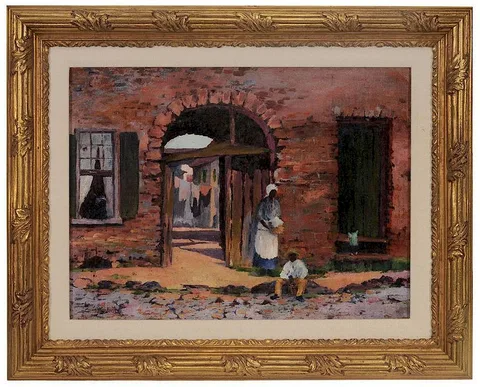 Outside the Courtyard, Charleston by Emma S. Gilchrist, oil on canvas board, sold Jan 2015