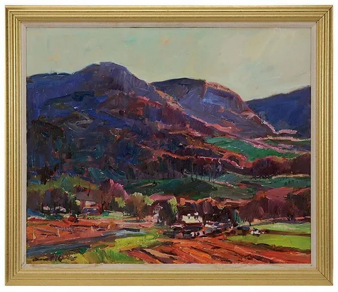 James P. Kerr, Purple Mountains, oil on canvas