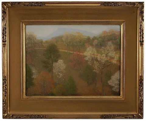Lawrence Mazzanovich, Melrose and Hogback Mountains, Springtime, oil on fiberboard