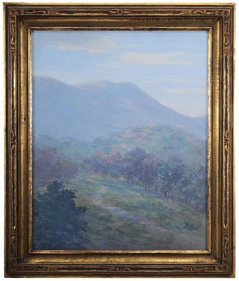 Louis Rowell, Tryon, North Carolina Landscape, oil on fiberboard