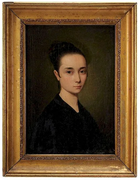 Wilhelm Trautschold, Portrait of Laura Luszinska, oil on canvas