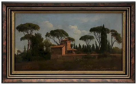 Gustaf Wilhelm Palm, Villa Borghese, oil on canvas