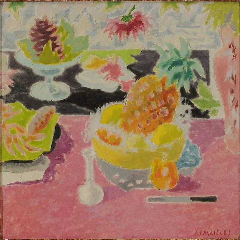 La corbeille de fruit by Jules Cavaillès, oil and pencil on canvas, sold Jan 2015