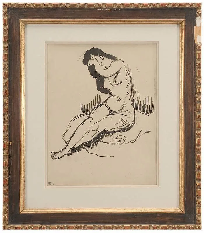 Study for La Coiffure by Henri Manguin, circa 1904/05, ink on paper, offered Jan 2015