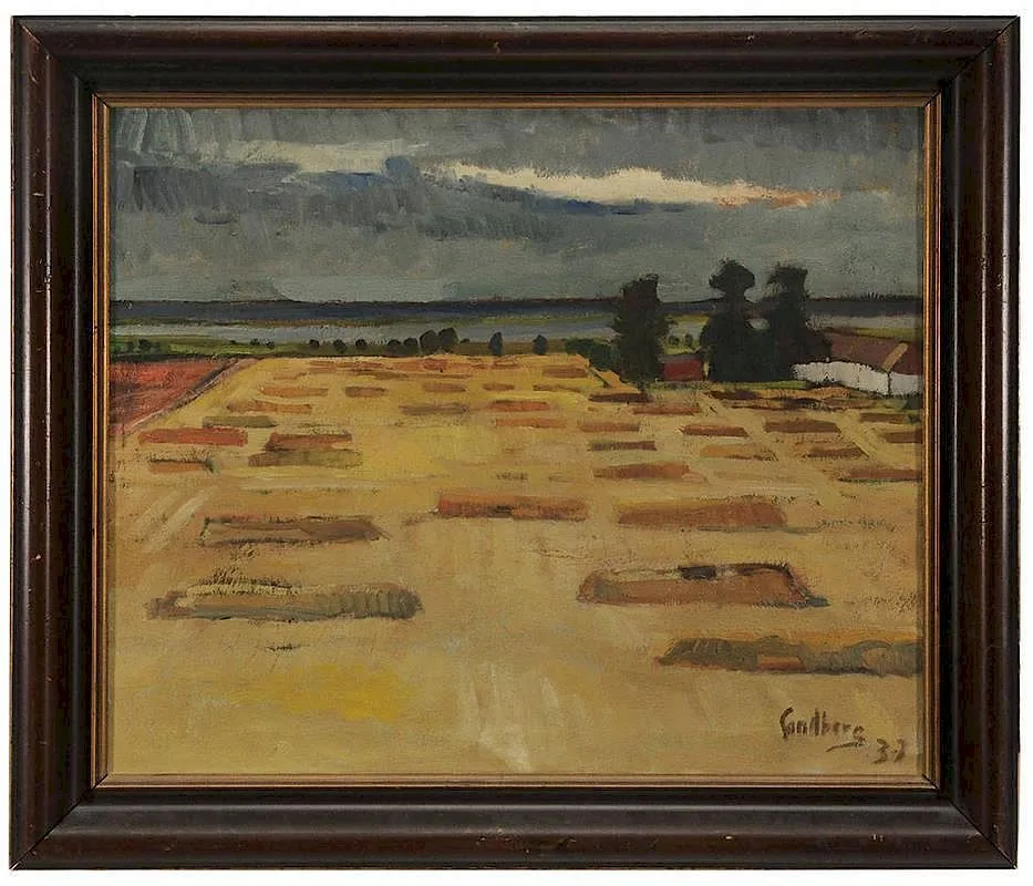 Gotthard Sandberg, Fields, oil on canvas