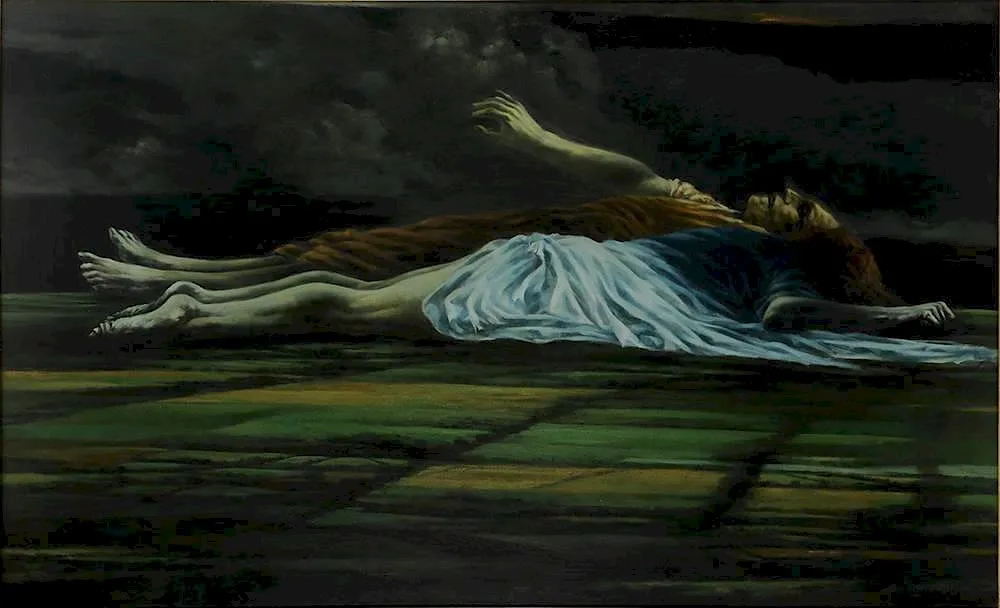 Unknown At This Time by Sidney Goodman, 1962, oil on canvas, sold Jan 2015