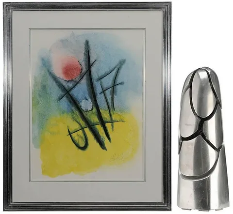 Two non-objective works: The Artist's Window by Jan Sliwka, 1989, watercolor on paper, offered Nov 2014