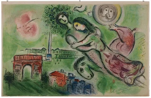 Marc Chagall, Romeo et Juliette, (CS 10 Sorlier), 1964, color lithograph on Arches paper