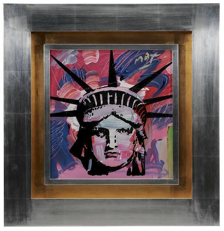 Liberty Head by Peter Max, 1987, acrylic on canvas, sold Nov 2014
