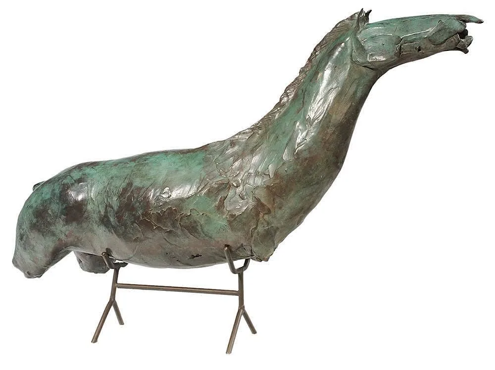 Chen Wanshan, Horse, 1993, patinated bronze with metal stand