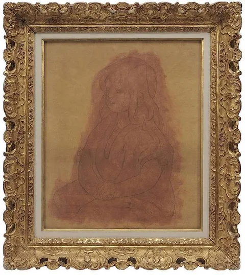 Pierre-Auguste Renoir, Coco assis (Claude Renoir), 1904, pencil and red chalk on tracing paper