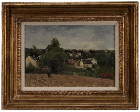 Victor Vignon, View of a French Village, oil on canvas
