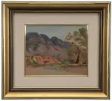 Tree and Mountain, Central Australia, Brunk Auctions 2014