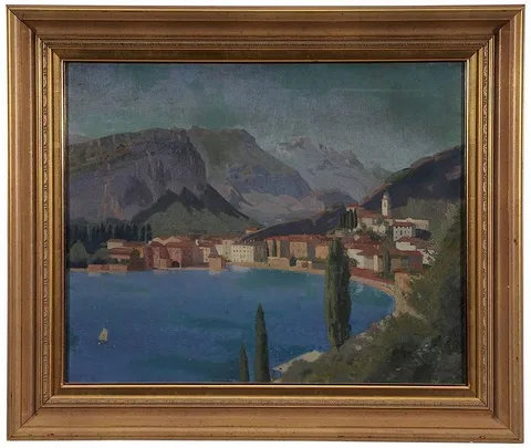 Douglas Robert Dundas, Torbole, Lake Garda, Italy, 1928, oil on canvas