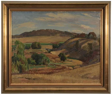 Douglas Robert Dundas, Landscape with Willow Tree, indistinctly signed lower right, oil on canvas