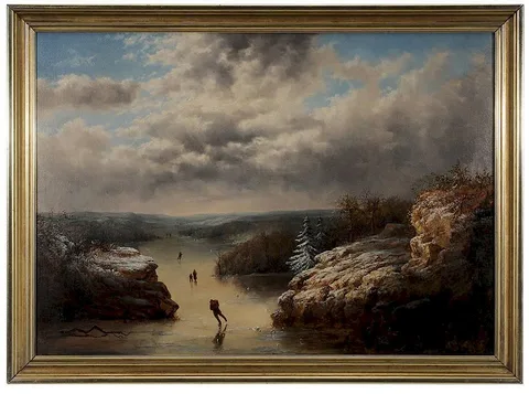 William Charles Anthony Frerichs, Winter Ice Skating, not apparently signed, oil on canvas