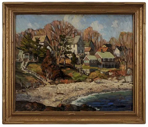 Ken Knowles, Granite Cove, Rockport, oil on fiber board