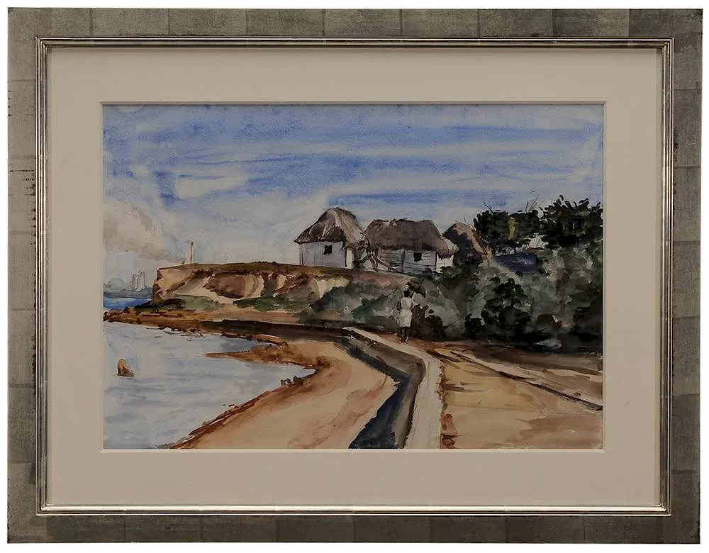On the Path Homeward, Cuba by Reginald Marsh, watercolor over pencil on paper, sold Nov 2014