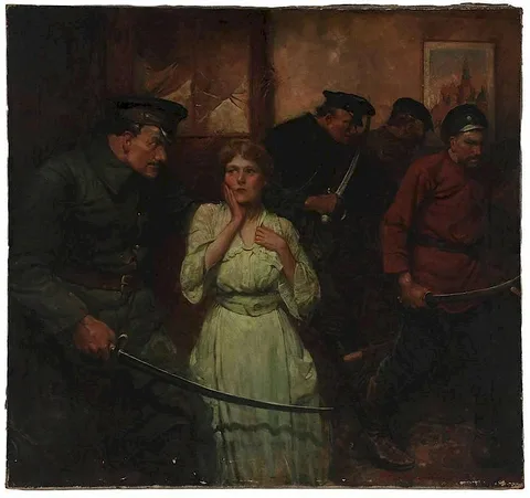 Frank Schoonover, My Escape Through Russia (S.916), an illustration for a story in the Ladie's Home Journal, September, 1919, oil on canvas