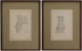 Charles Rennie Mackintosh, Two architectural sketches: "Sketch From the Pantheon Rome" and "Palazzo Camcelleria/Rome", both signed lower right "CRM/April 1891