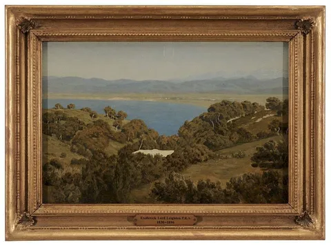 Frederic Leighton, Mediterranean Landscape, oil on paper
