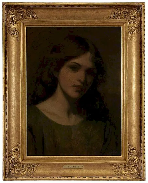 Mary Lizzie Macomber, Portrait of a Young Woman, oil on paper laid on masonite