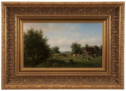 Willem Vester, Landscape with Cows, oil on canvas
