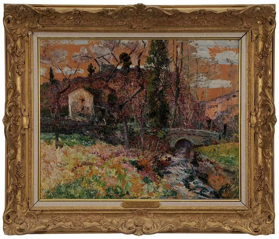 Victor Charreton, [La Ruisseau de la Moune à St. Amant-Tallende], oil on fiberboard