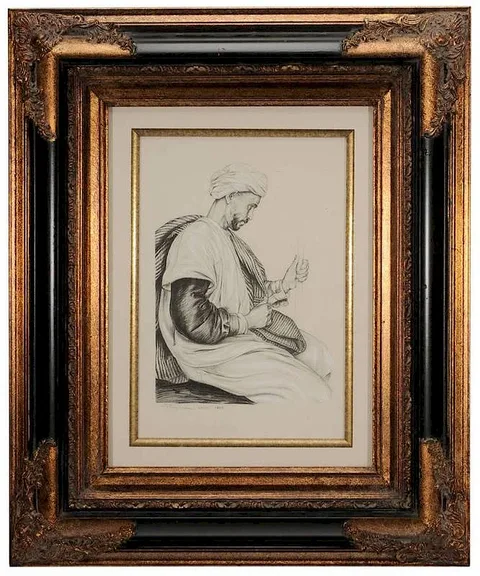 Walter Sauer, Portrait of an Arabic Man, 1926, graveur on paper
