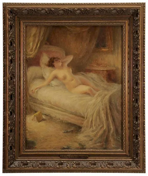 Albert Guillaume, [La réveille], oil on panel
