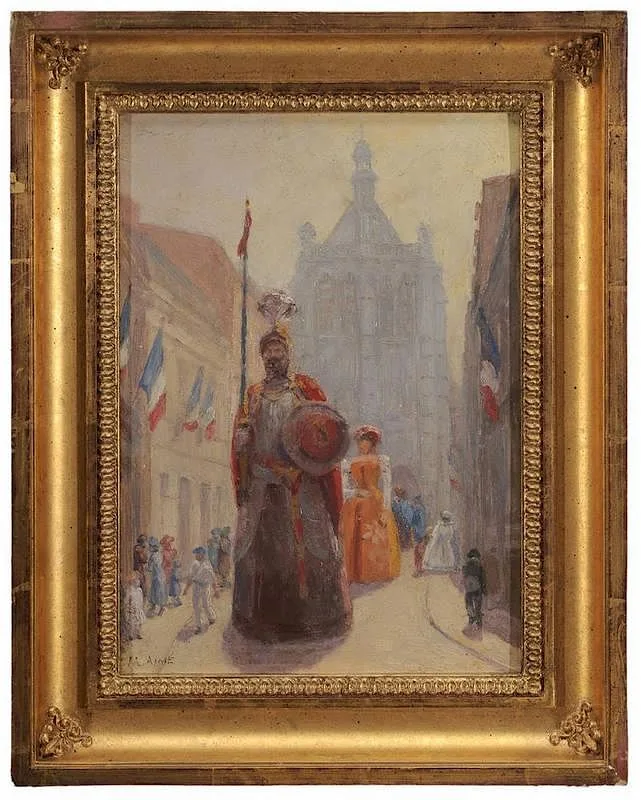 Processional by Madeleine Marie Aimé, oil on fiberboard, sold Sep 2014