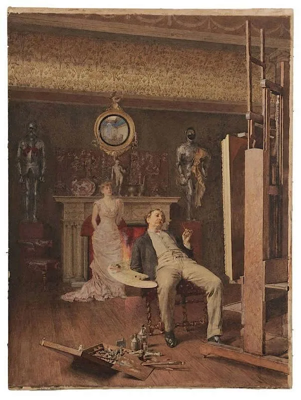 Edward John Gregory, R.A., 1881, watercolor on paper