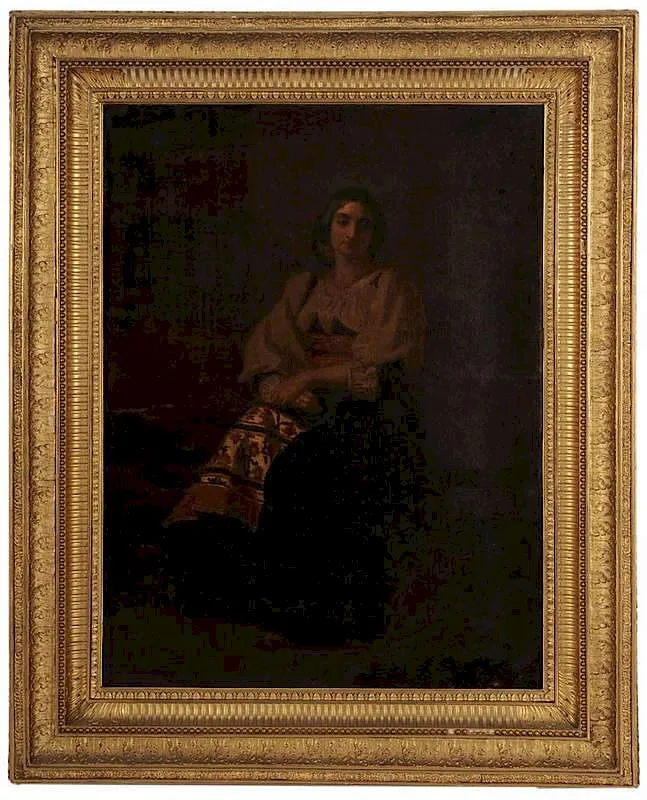 Hamilton Gibbs Wild, Portrait of an Italian Woman, wearing traditional costume, oil on canvas