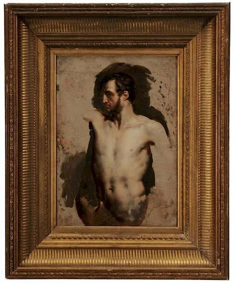 Théodore Géricault, [Académie d'homme], oil on paper