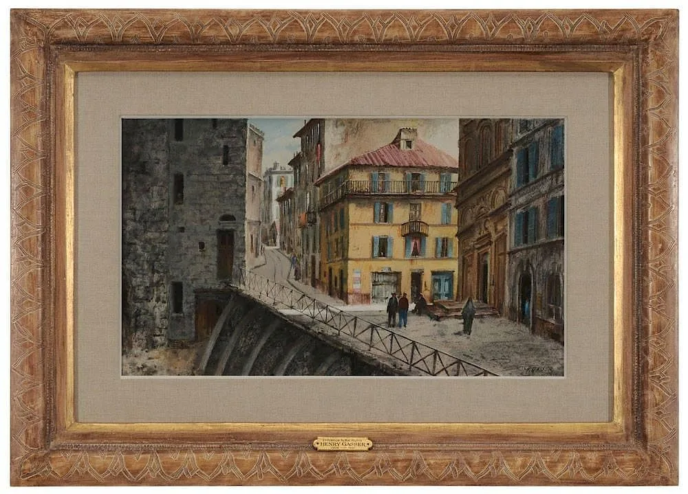 Henry Gasser, Entrance to the Ruins, gouache on Balston watercolor board