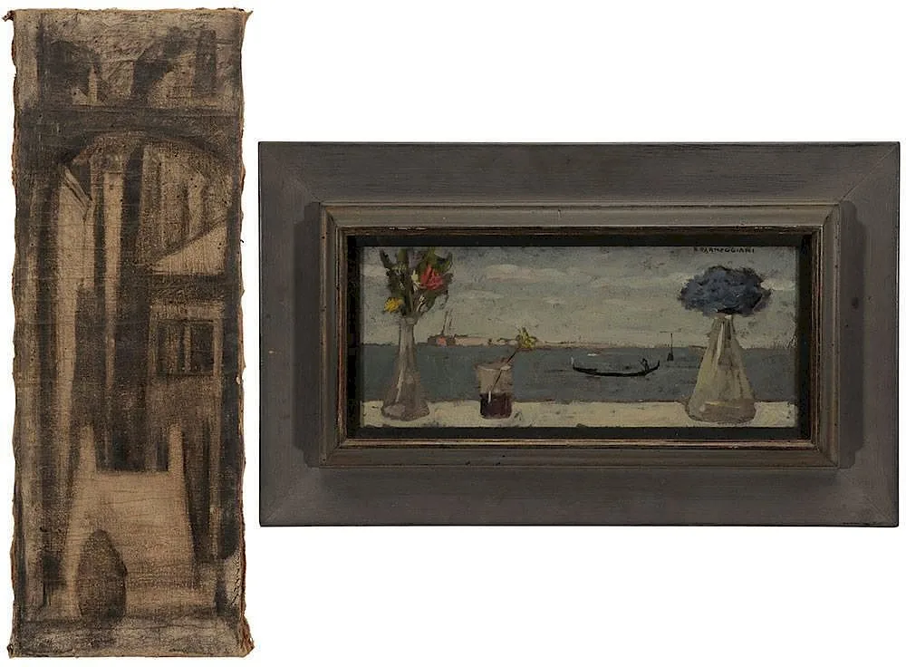 Two Italian views: Venice in Spring by Romano Parmeggiani, 1957, oil on masonite, sold Sep 2014