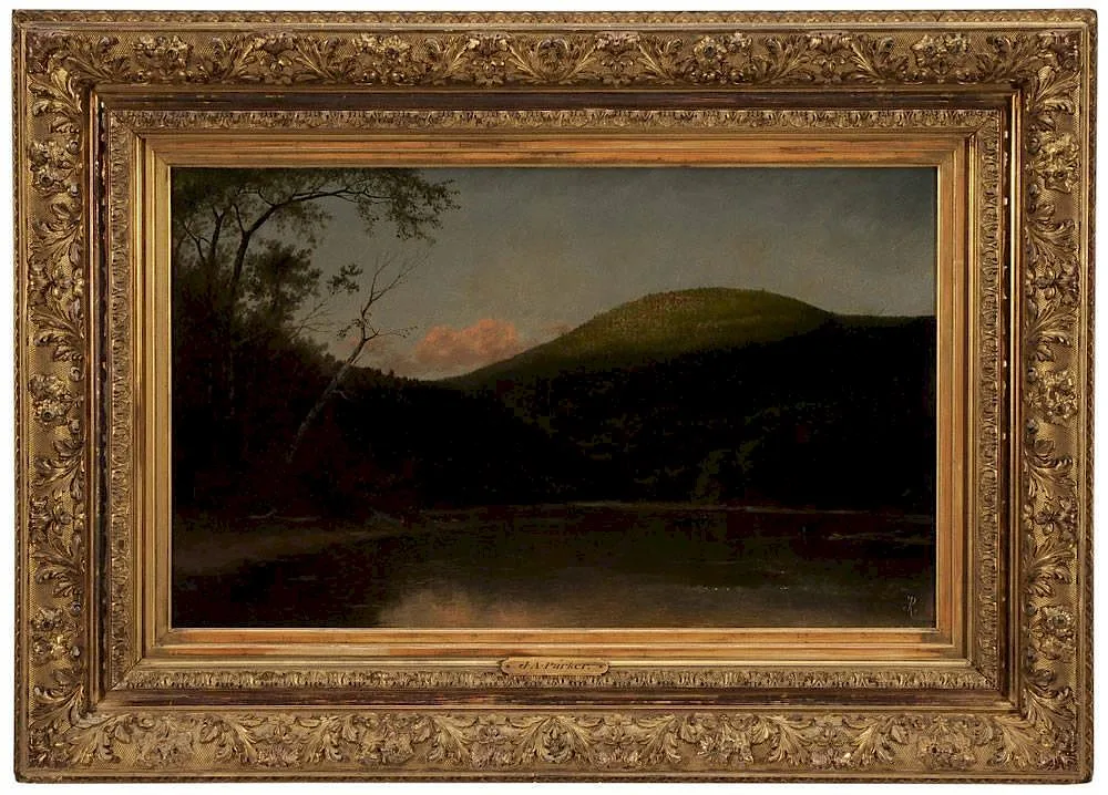 John Adam Parker, Campsite in the Cove at Day's End, oil on canvas