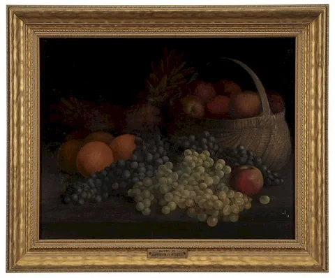 Arthur Jones, Still Life with Basket of Fruit, oil on canvas