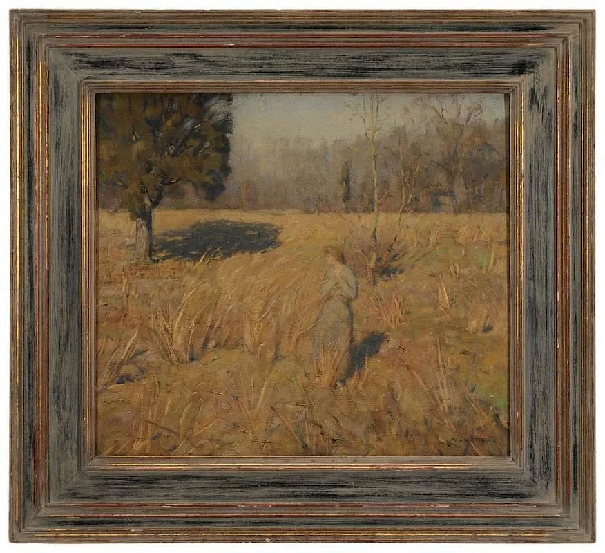 William Langson Lathrop, Autumn Field, oil on canvas