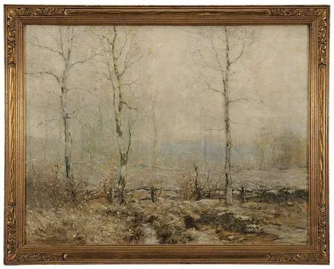 Bruce Crane, Frosted Fields, oil on canvas