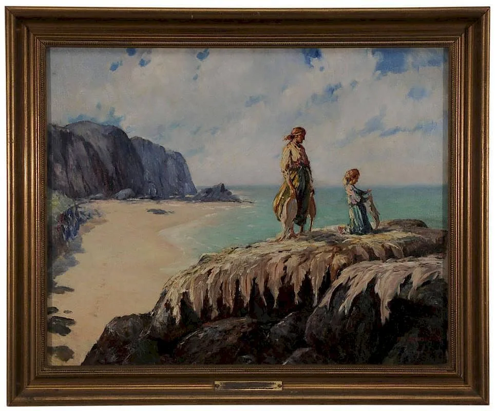 Paul Ashbrook, Drying Codfish-Portugal, oil on canvas