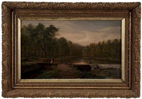 Alfred Thompson Scott, Looking Up The Brandywine - Third Dam, 1896, oil on canvas