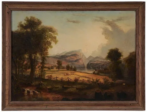Charles Franklin Pierce, Landscape with Hay Harvesters, oil on canvas