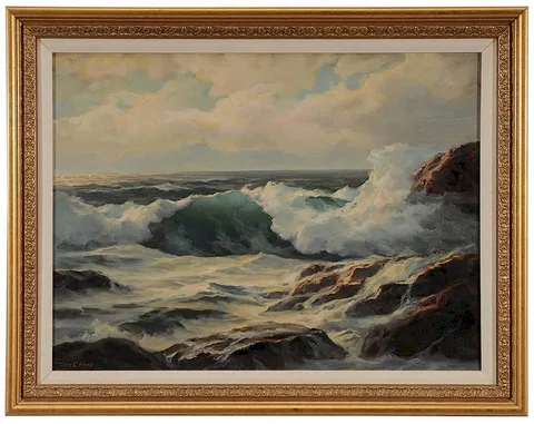 William Columbus Ehrig, Coastal Scene, oil on canvas