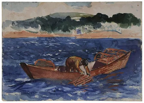 Gifford Beal, Lobster Fisherman, circa 1922, watercolor on paper