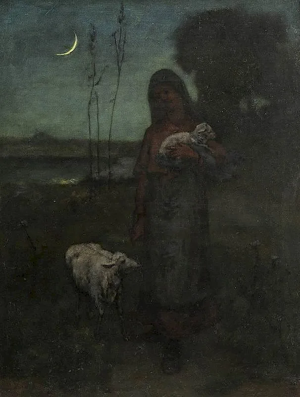 Shepherdess by Elliott Daingerfield, 1889, oil on canvas, offered Jul 2014