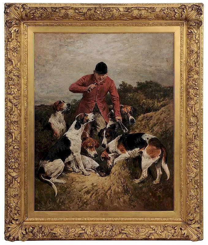Run to Earth by John Emms, 1893, oil on canvas, offered Jul 2014