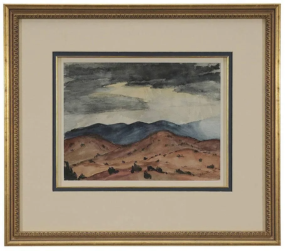 Mountains and Desert by Will Shuster, 1922, watercolor on paper, offered Jul 2014