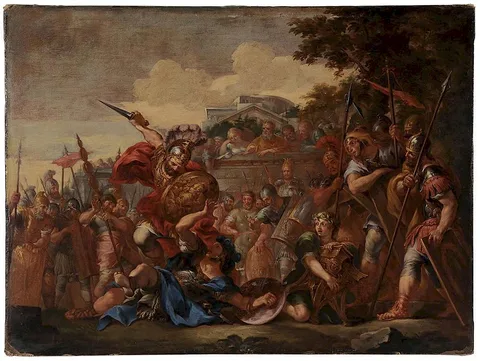 Pietro da Cortona, The Death of Turnus, oil on canvas