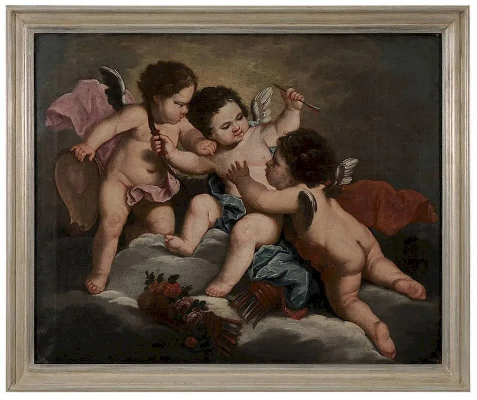 Three Squabbling Cherubs by Francois Boucher the Elder, oil on canvas, offered May 2014